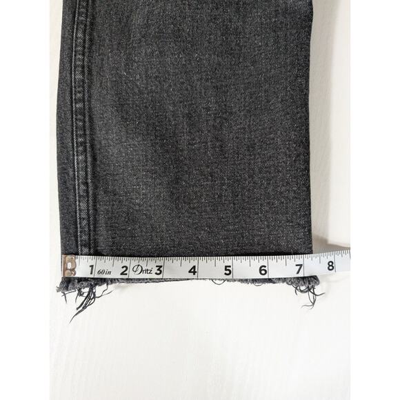 Abercrombie & Fitch Women Ankle Straight Jeans Distressed High Rise Black 31/12R - Picture 13 of 14